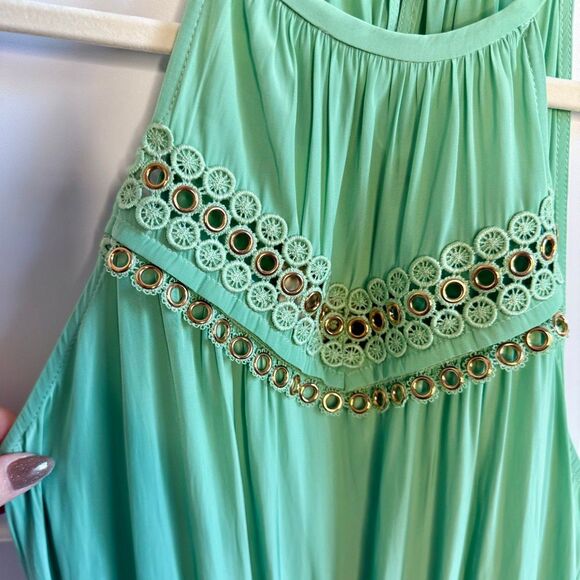 NWT Ramy Brook Alexa Smocked Mini Dress in light green. Size S - Picture 7 of 11